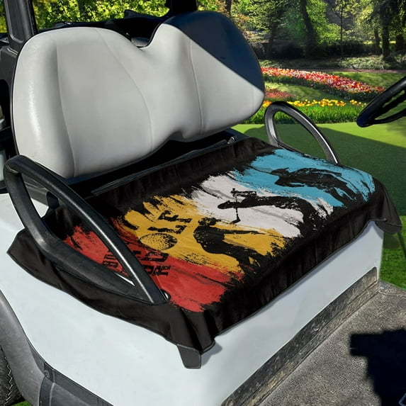Renewold Summer Golf Cart Seat Cover Lightweight Golf Cart Seat Blanket Keeps Seat Cool & Comfort Fits for Most 2-Seat Golf Carts, Born for Golf Colorful