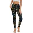 thumbnail image 1 of Renewold Sun Moon Star Colorful Womens Yoga Leggings with Pockets Workout Leggings Ankle Pants Full Length High Waisted Slim Running Pants Non See-Through Printed Tights, XL, 1 of 8