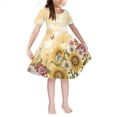 thumbnail image 1 of Renewold Sunflower Daisy Basic Skater Dress for Kids Girls 7-8 Years Old Butterfly A-Line Swing Flared Casual Party Dress Novelty Knee Length Sundress, 1 of 5