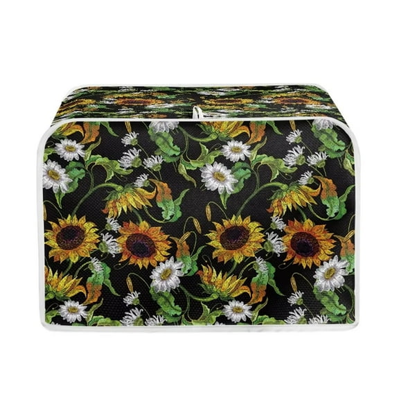 Renewold Sunflower Daisy Toaster Cover 4 Slice Bread Maker Cover Washable Wide Slot Kitchen Small Appliance Cover Dust Protection Cover Fall Thanksgiving Gift