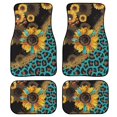 thumbnail image 1 of Renewold Sunflower Leopard Print Blue Auto Carpet Car Floor Mats for Car Van Truck Sedan SUV, 4 Pcs Auto Mats Front & Rear Full Set with Anti-Slip Backing Universal Fit, 1 of 7