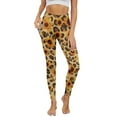 thumbnail image 1 of Renewold Sunflower Leopard Print Womens Leggings with Pockets High Waisted Hip Lift Tummy Control Yoga Pants Buttery Soft 4 Way Stretch Workout Yoga Pants Cute Activewear, 3XL, 1 of 8