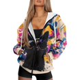 thumbnail image 1 of Renewold Sunglasses Black Cat Painting Womens Hoodies Sweater Hooded Tops Oversized Sweatshirts Long Sleeve Drop Shoulder Jackets Pullover Tops Sweatshirts Fashion Streetwear Outfits, XXL, 1 of 7