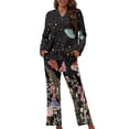 thumbnail image 1 of Renewold Thermal Button Pajama Set Pants 2 Packs Aesthetic Mushroom Butterfly Fall Spring Winter Athletic Clothing Sleepwear Soft Home Wear Women Loungewear Size XS, 1 of 6