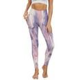 thumbnail image 1 of Renewold Tie-dye Violet Pink Leggings with Pockets for Women Athletic Tights Compression Leggings High Waisted Butt Lifting Printed Pants Fashion Womens Yoga Leggings, XXL, 1 of 8