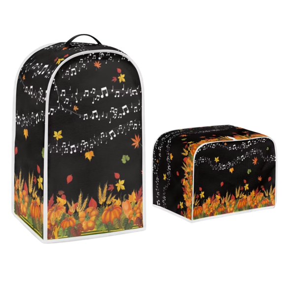 Renewold Toaster Cover 4 Slice and Blender Cover for Kitchen Notes Fall Maple Leaves Stand Mixer and Wide Slot Toaster Oven Cover Happy Thanksgiving Appliance Anti Dirty Cover