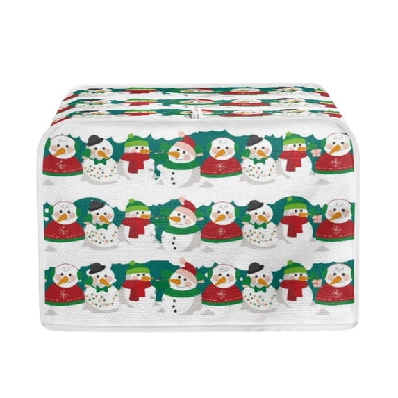 Renewold Toaster Covers 2 Slice Kitchen Appliance Oil-Proof Anti-Fingerprint Protector Cover Christmas Snowman Wide Slot Toaster Bread Maker Oven Cover with Top Handle