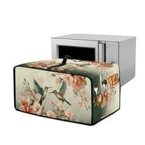 Renewold Toaster Oven Cover Stain-Resistant Air Fryer Smart Oven Protector with Storage Pockets Easy Clean Kitchen Appliance Accessories, 18.5 x 14.5 x 9 Inches, Hummingbird Flower Retro