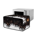 thumbnail image 1 of Renewold Toaster Oven Dust Cover Linen-Look Polyester Washable Convection Oven Air Fryer Small Appliance Protection Case Kitchen Accessories, 18.5 x 14.5 x 9 Inches, Piano Keys Musical Notes Black, 1 of 7