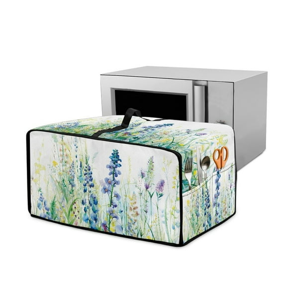 Renewold Toaster Oven Protective Cover Dustproof Smart Oven Air Fryer Protector Case with Pockets Easy Clean Kitchen Appliance Accessories, 22.5 x 18.5 x 13 Inches, Green Flower Leaf