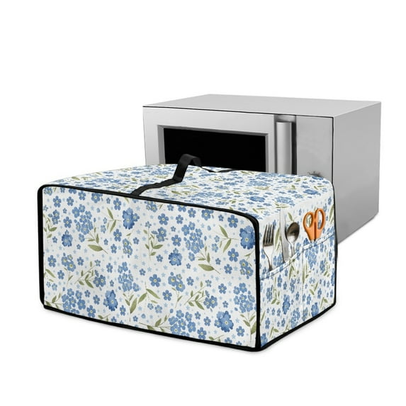 Renewold Toaster Oven Protector Easy Clean Microwave Oven Air Fryer Cover Dust Protection Polyester Kitchen Countertop Appliance Protector, 18.5 x 14.5 x 9 Inches, Forget-me-not