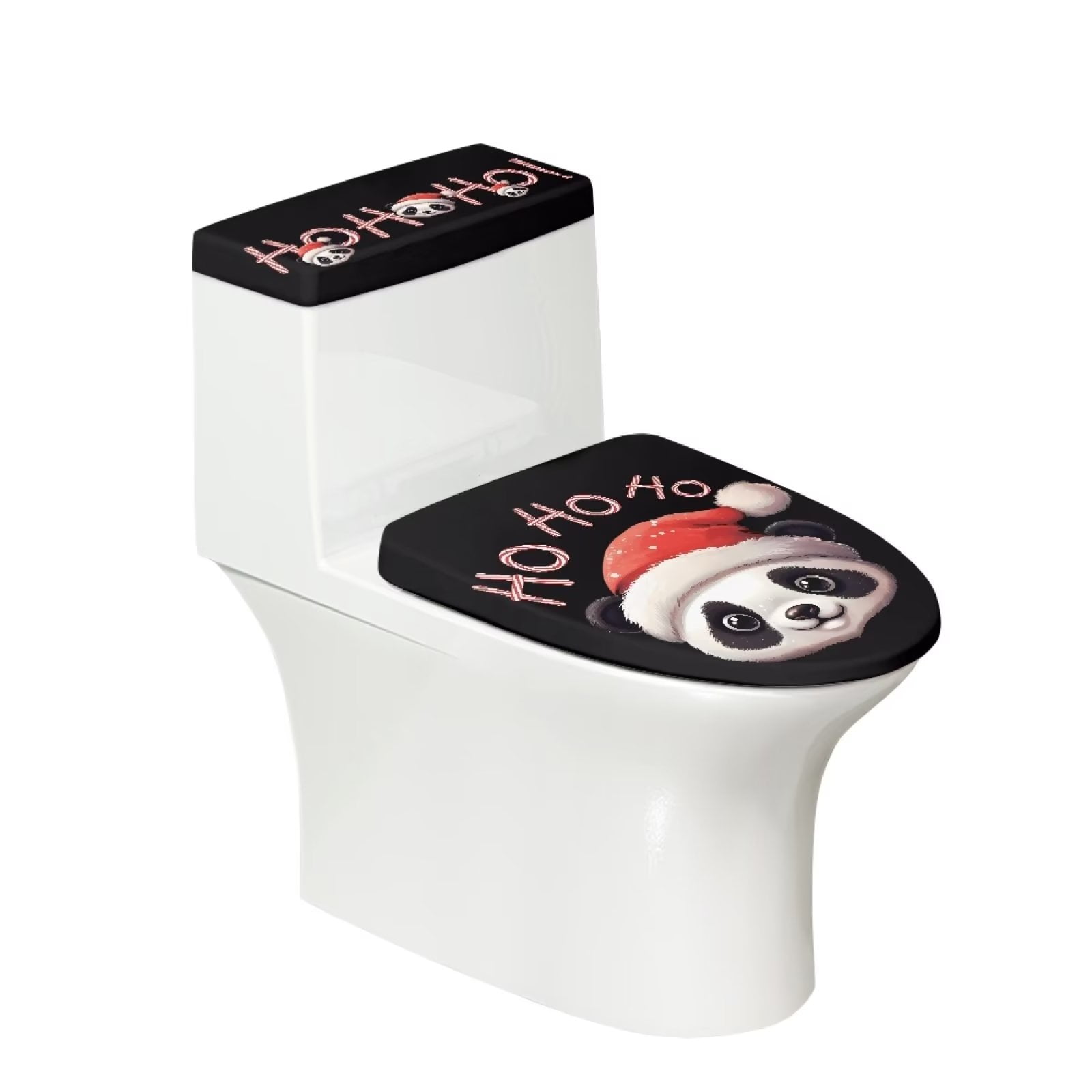 Renewold Toilet Lid Dust Cover Set of 2 Christmas Panda HOHOHO Tank