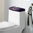 thumbnail image 1 of Renewold Toilet Tank Lid Cover for Bathroom Dust-proof Toilet Tank Protector, with Elastic Edge, Universal Fit, Violet Rose Butterfly Moon Marble Print, 1 of 6