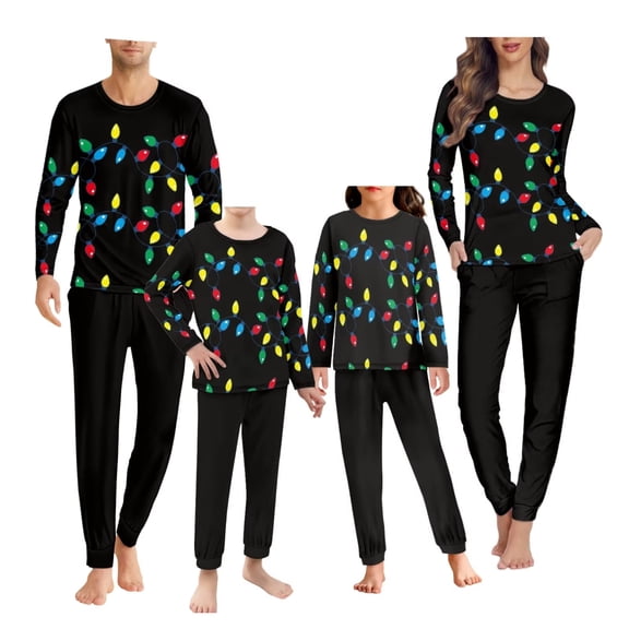 Renewold Trendy Skin Friendly Pajamas Top Size 5XL Christmas Lights Pajama Set for Men Soft Comfy Nightwear Pj Holiday Long Sleeve Pullover Tops Pants,2 Pieces