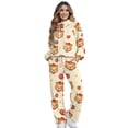 thumbnail image 1 of Renewold Two Piece Lounge Sets for Women Comfiest Airport Outfits Leisure Outfits Matching Set Drawstring Mock Neck Top Wide Leg Lounge Pants, Cartoon Capybara Fruit Print, M, 1 of 7