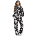 thumbnail image 1 of Renewold Two Piece Lounge Sets for Women Drawstring Turtleneck Pullover Wide Leg Sweatpants Tracksuit Travel Sweatsuits for Women Set Airport Travel Outfits, Elegant Peony Flower Print Black, M, 1 of 7