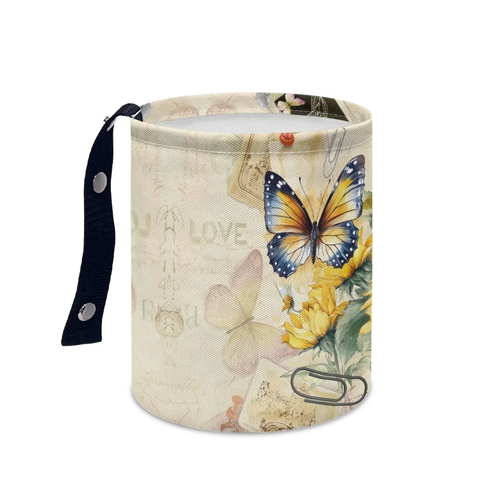 Renewold Universal Car Garbage Cans Sunflower Butterfly Auto Bag
