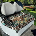 thumbnail image 1 of Renewold Universal Golf Cart Seat Cover Breathable Golf Cart Seat Blanket Year-Round Comfort Fit for Most 2-Seat Golf Cart, American Tribal Highland Cow Bohemian Flower, 1 of 5