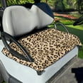 thumbnail image 1 of Renewold Universal Golf Cart Seat Cover Comfortable Blanket & Cooling Towel for EZGO Yamaha Club Cars and More 2-Seat Golf Cart, Leopard Print Beige, 1 of 5