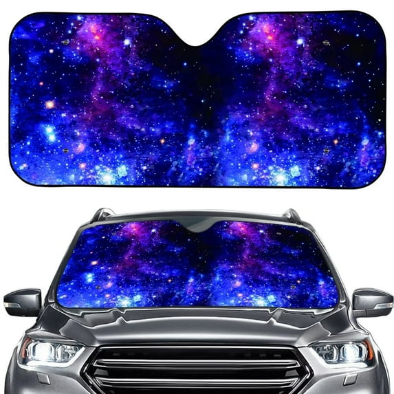 Renewold Universe Galaxy Car Sunshade for Car SUV Truck Interior Accessories Keep Your Vehicle Cool Automotive Sun Visor Protector Foldable Car Sunshade UV Protection Front Window Sunshade