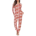 thumbnail image 1 of Renewold Warm HO-HO-HO Pajamas for Women Fashion Long Sleeve Shirt & Sweatpants Set with Pockets Softness Indoor Sweatsuit 2 Pack Christmas Gifts Sleepwear Size 4XL, 1 of 4