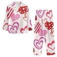 thumbnail image 1 of Renewold Warmth Red Pink Hearts Button Down Pajama Sets for Women Valentine's Day Gifts 2 Pieces Stylish Pjs Pajama Long Pants with Big Pockets Set Size L, 1 of 5