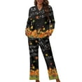 thumbnail image 1 of Renewold Warmth Thanksgiving Pajama Button Top for Women 2 Pieces Maple Leaves Music Notes Crewneck Sleepwear Lounge Set Loose Fitting Athletic Clothing Size L, 1 of 6