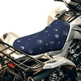 thumbnail image 1 of Renewold Waterproof ATV Seat Cover 25.2x10 Inch, Universal 4 Wheeler Seat Cover ATV Accessories Stretch Fit for Honda TRX250X/EX, Kawasaki Brute Force 750, Sun Moon Star Navy Blue, 1 of 7
