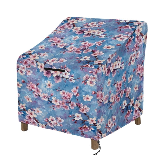 Renewold Waterproof Outdoor Chair Covers UV Resistant Patio Adirondack Rocking Chair Covers Recliner Chair Protector Fits up to 38W x 38D x 36H Inches, Plum Blossom Blue