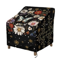 Renewold Waterproof Patio Chair Covers Anti-UV Weather-Resistant Patio Lounge Chair Covers Furniture Protection Fits up to 29W x 33D x 36H Inches, Butterfly Flower Moon