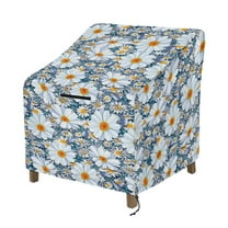 Renewold Waterproof Patio Chair Covers Anti-UV Weather-Resistant Patio Lounge Chair Covers Furniture Protection Fits up to 29W x 33D x 36H Inches, Daisy Blue