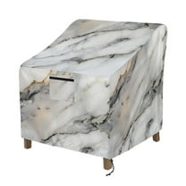 Renewold Waterproof Patio Chair Covers Anti-UV Weather-Resistant Patio Lounge Chair Covers Furniture Protection Fits up to 29W x 33D x 36H Inches, Marble Gray White