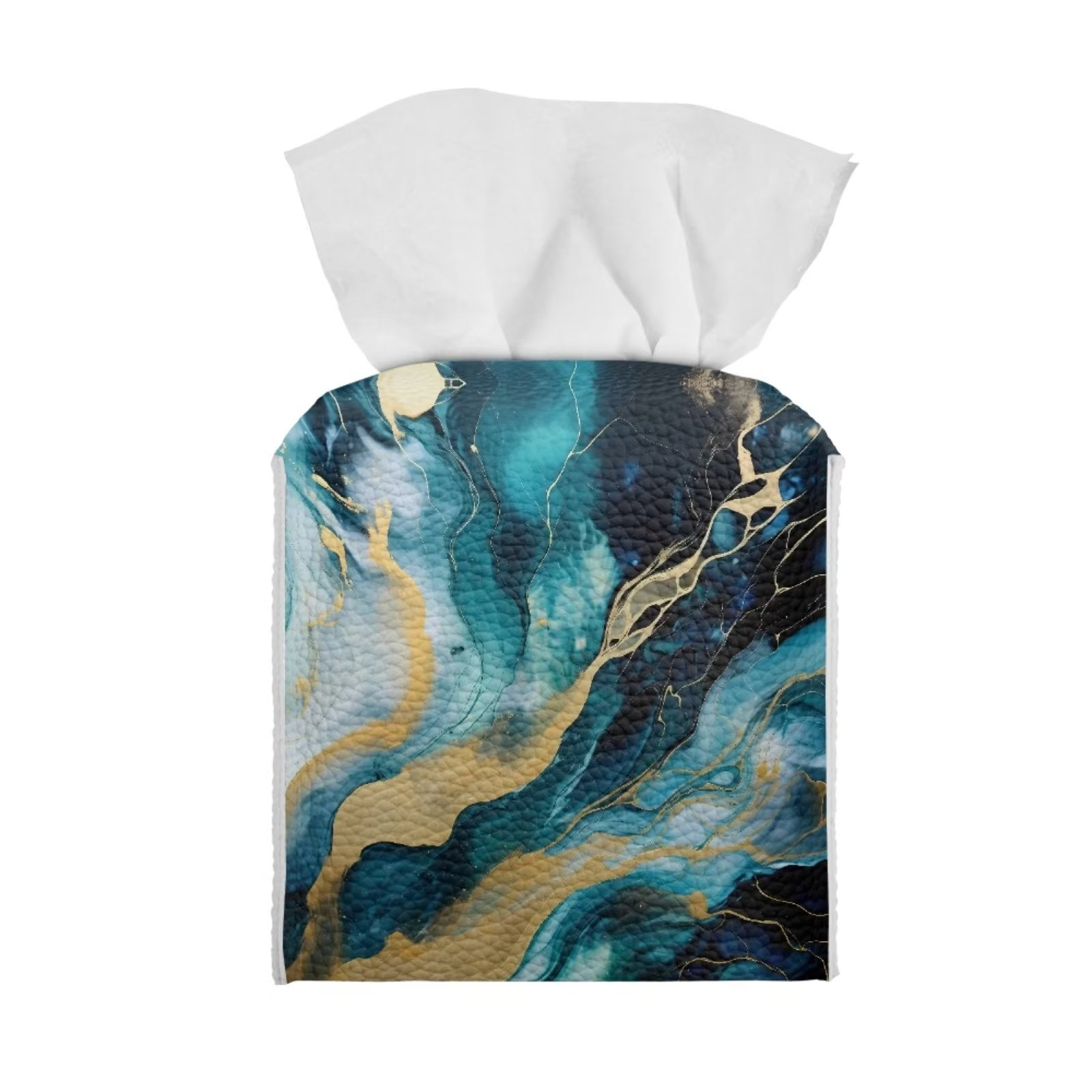 Renewold Waterproof Tissue Box Cover Marble Stripes Square Napkin