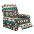 thumbnail image 1 of Renewold Western American Tribal Extra Large Recliner Cover Soft Thick Sofa Protector 4 Pieces Reclining Sofa Slipcover Recliner Seat Cover with Elastic Bottom and Side Pocket, Teal Red, 1 of 8
