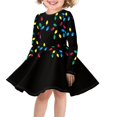 thumbnail image 1 of Renewold Winter School Party Swing Dress for Girls Size S Christmas Colorful Lights Long Sleeve Knee Length Jumpskirt Cozy A-Line Skater Dress Outfits, 1 of 4