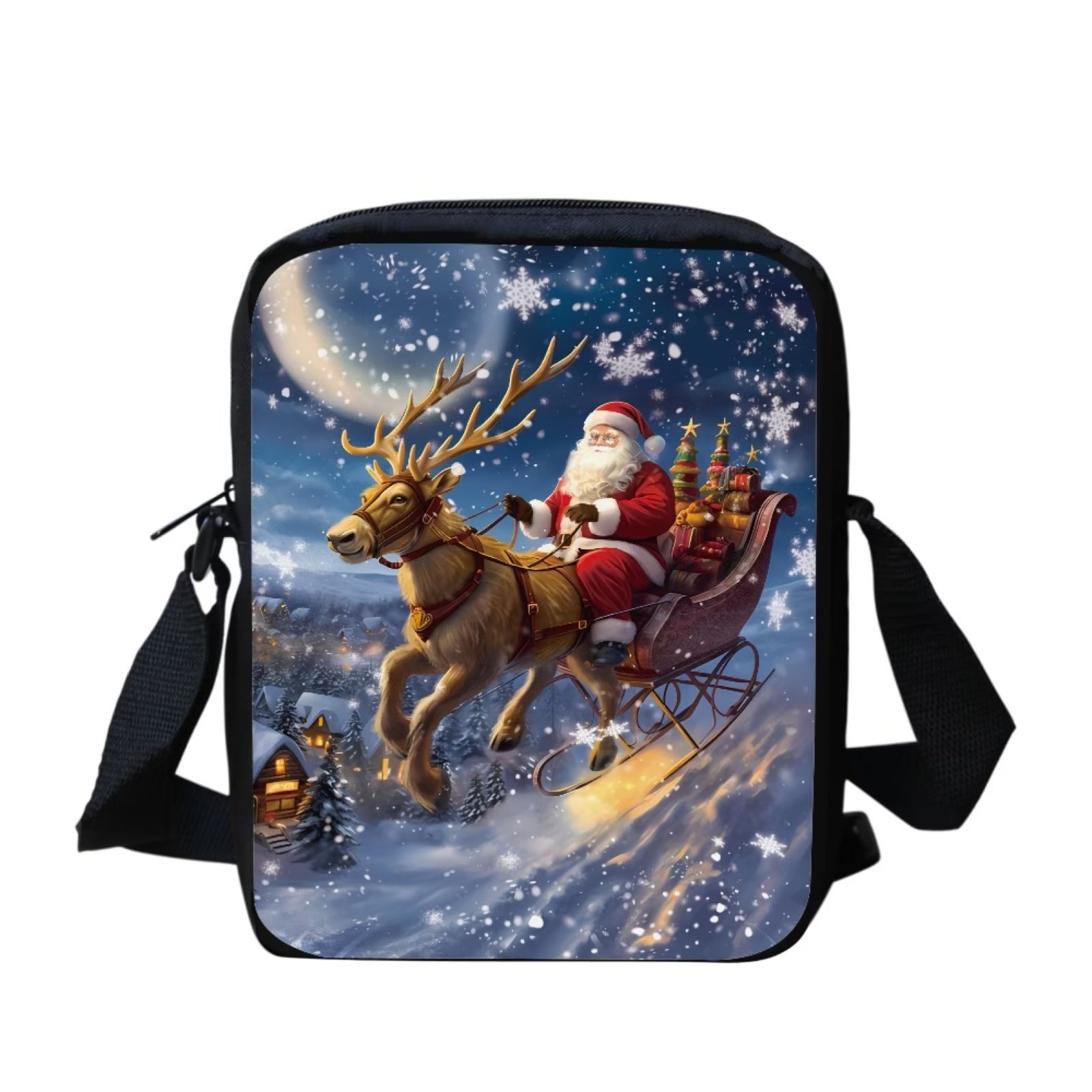 Christmas Reindeer Print Pattern Crossbody Bags