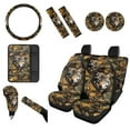 thumbnail image 1 of Renewold Wolf Camo Hunting Forest Car Accessories 12 PCS, Universal Car Seat Covers Steering Wheel Cover Seat Belt Pad Armrest Cover Coasters Handbrake Gear Shift Cover Universal Car Interior Decor, 1 of 7