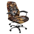 thumbnail image 1 of Renewold Wolf Camo Hunting Forest Office Chair Cover Universal Stretch Desk Chair Cover with Elastic Bottom Removable Office Computer Chair Cover for Armrest Chairs Home Office Decor, S, 1 of 7