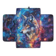 Renewold Wolf Galaxy Star Auto Center Console Cover Non-slip Soft Armrest Storage Box Mat Scratch Resistant Middle Console Cover Arm Rest Pad Car Interior Decor Accessories