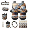 thumbnail image 1 of Renewold Wolf Mountain 15 PCS Car Seat Cover Full Set, with Steering Wheel Cover Seat Belt Strap Cover Trash Cans Rear View Mirror Cover Cup Coaster Keychain Air Vent Storage Bag Universal Fit, 1 of 7