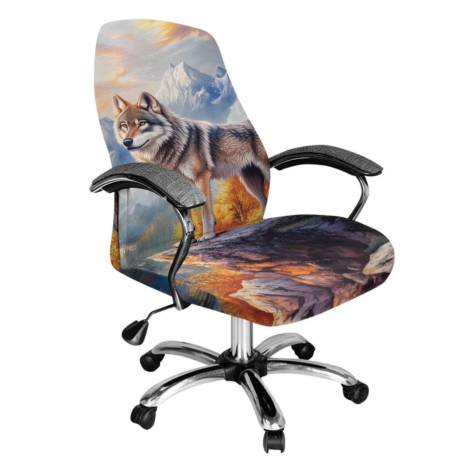 Renewold Wolf Mountain Office Chair Cover with Elastic Bottom Stretch ...