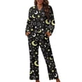 thumbnail image 1 of Renewold Women's 2pcs Nightwear Button Front Sleepwear Size 4XL Warmth Stars Moon Pajamas Tops Pants Set Soft Relaxed Loungewear Sports Outfits for Walking Jogger Yoga, 1 of 6