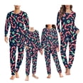 thumbnail image 1 of Renewold Women's Pajamas Sets Long Sleeve Pj Lounge Set Size XS Christmas Candy Canes Snowflake Crewneck Sleepwear for Family Two Piece Pullover Tops Pants with Pockets, 1 of 5