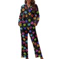 thumbnail image 1 of Renewold Womens Pajama Sets Button Down Sleepwear Loungewear Colorful Dog Paw Shirt Top Set 2 Packs Softness Loungewear Ladies Jogger Walking Outfits Size 2XL, 1 of 6