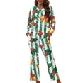 thumbnail image 1 of Renewold Xmas Ball Pine Cones Button Pajamas Pj Set of 2 Thermal Sleep Nightwear Lounge Sets Breathable Indoor Activities Tracksuit Outfits Women Christmas Pullover Tops Size M, 1 of 6