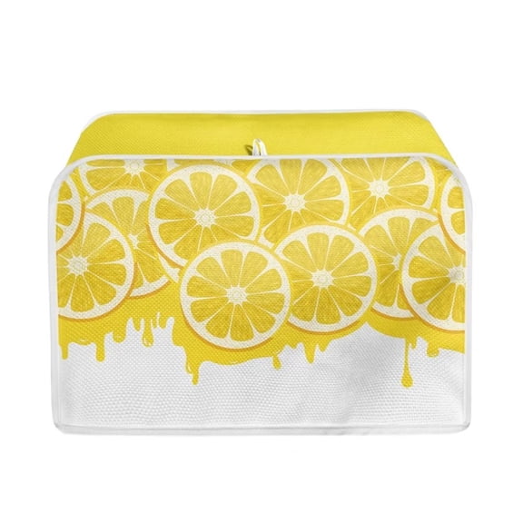 Renewold Yellow Lemon Toaster Cover 4 Slice Bread Toaster Oven Dust Cover Stain Resistant Wide Slot Kitchen Decorative Small Appliance Cover