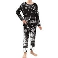 thumbnail image 1 of Renewold Youth Lightweight Sleepwear for Sleep Walking Music Note Snowflake Relaxed Home Loungewear Set,Christmas Holiday,2Pcs Scoop Neck Long Sleeve Pajama Size 15-16, 1 of 5