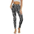 thumbnail image 1 of Renewold Zebra Stripes Grey Yoga Pants for Women with Pockets Full Length Workout Leggings High Waist Tummy Control Lounge Pants Activewear Fashion Womens Leggings, XS, 1 of 8