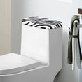 thumbnail image 1 of Renewold Zebra Stripes Printed Toilet Tank Lid Cover with Elastic Edge, Dust-proof Easy Cleaning Toilet Tank Cover Replacement for Bathroom, Black and White, 1 of 6
