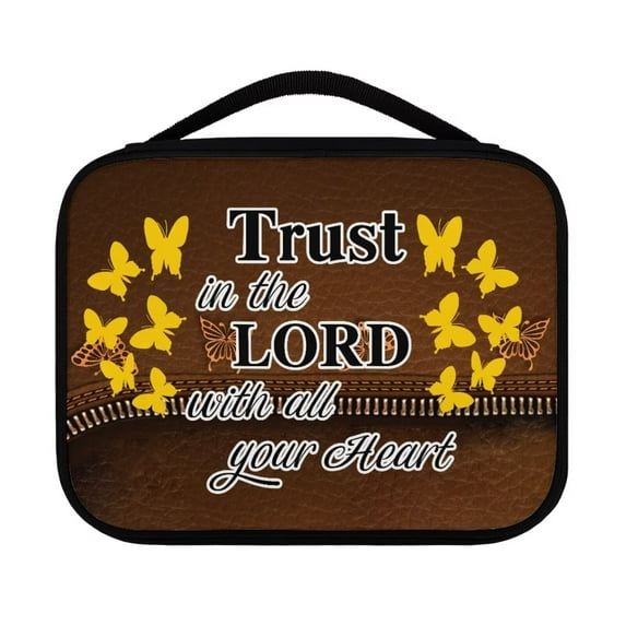 Renewold Zip Butterfly Bible Bags and Totes for Women Practical Bible Case Covers Durable Bible Hand Bag for Bible and Notebook Portable Bible Carrying Case